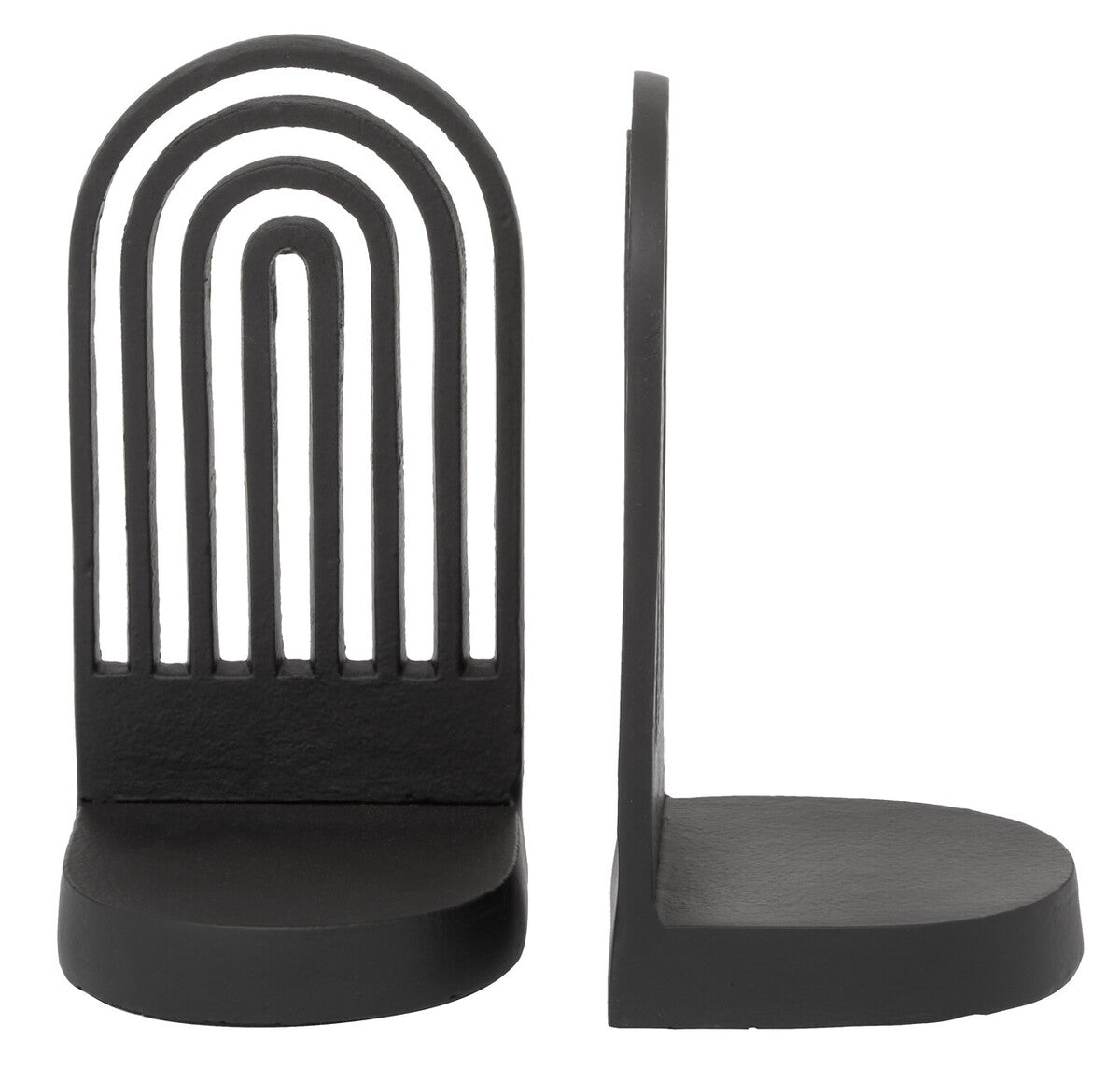 Rubi Set Of Two Black Finish Arched Bookends