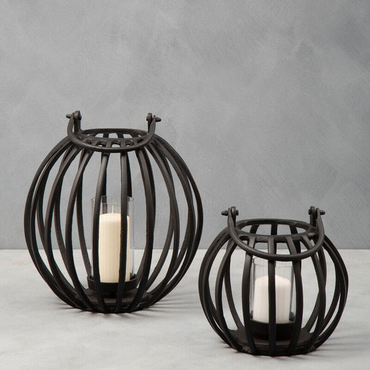 Aura Large Matte Black Finish Lantern