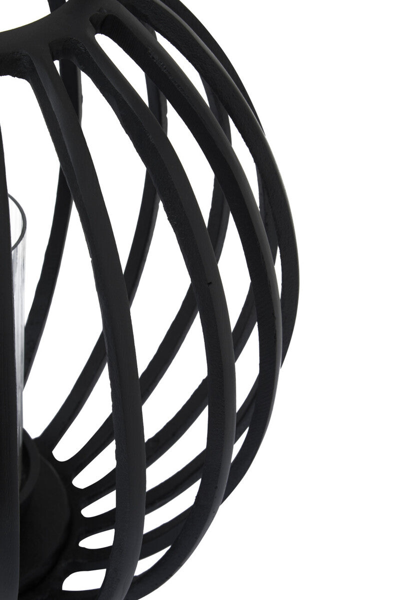 Aura Large Matte Black Finish Lantern