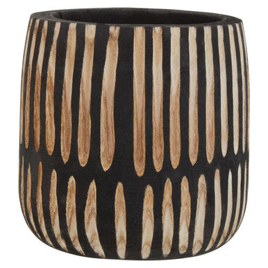 Arlo Small Engraved Natural And Black Planter