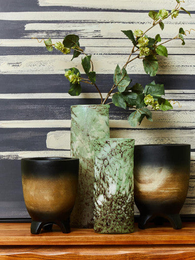 Small Wooden Black Ombre Planter | Arlo