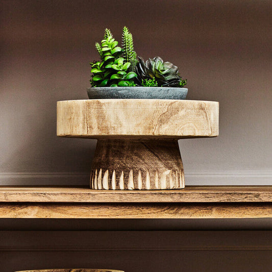 Arlo Natural Engraved Round Bowl