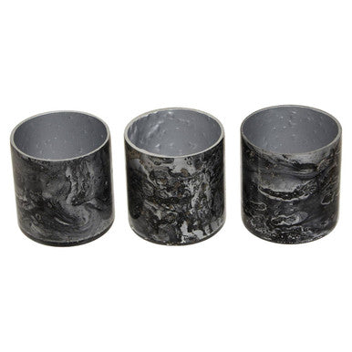 Garan Set Of 3 Grey Tealight Holders