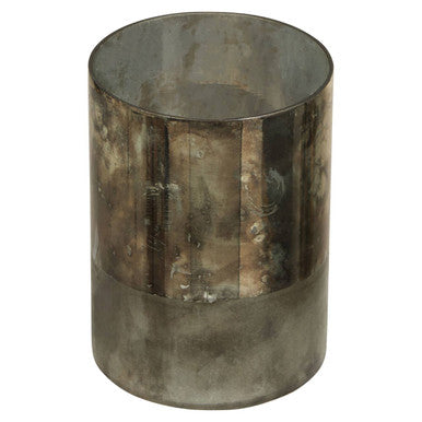 Gaia Small Glass Vase in Metallic Antique Finish