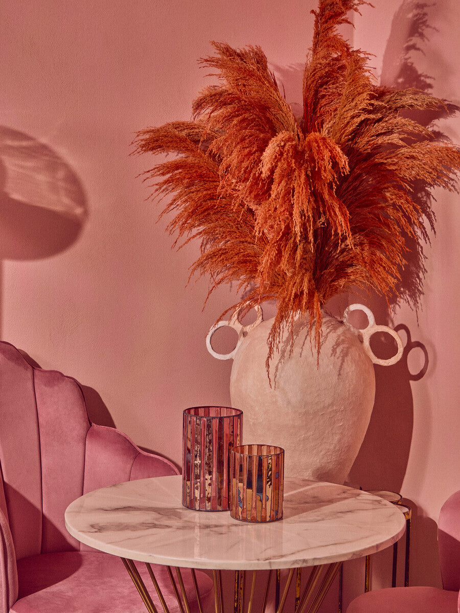 Gaia Pink Mosaic Large Candle Holder