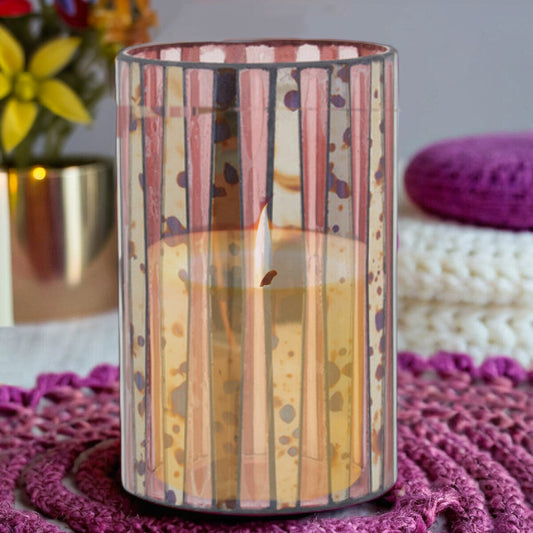 Gaia Pink Mosaic Large Candle Holder