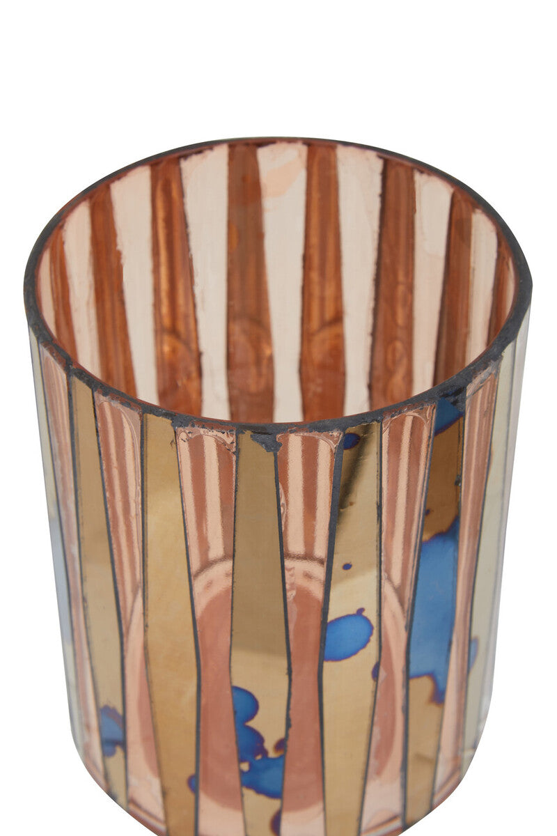 Gaia Pink Mosaic Small Candle Holder