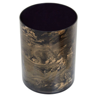 Black and Gold Marble Effect Small Candle Holder | Gaia