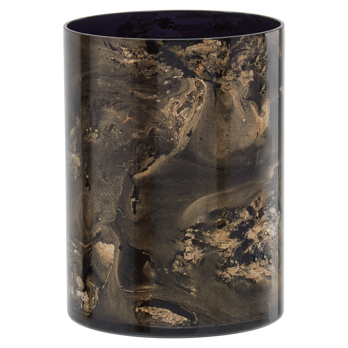 Black and Gold Marble Effect Small Candle Holder | Gaia