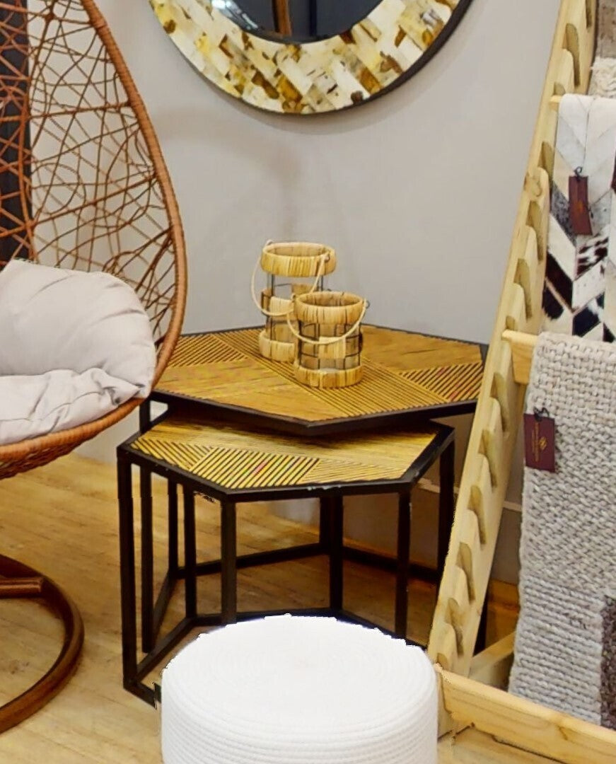 Kuta Natural And Black Large Lantern