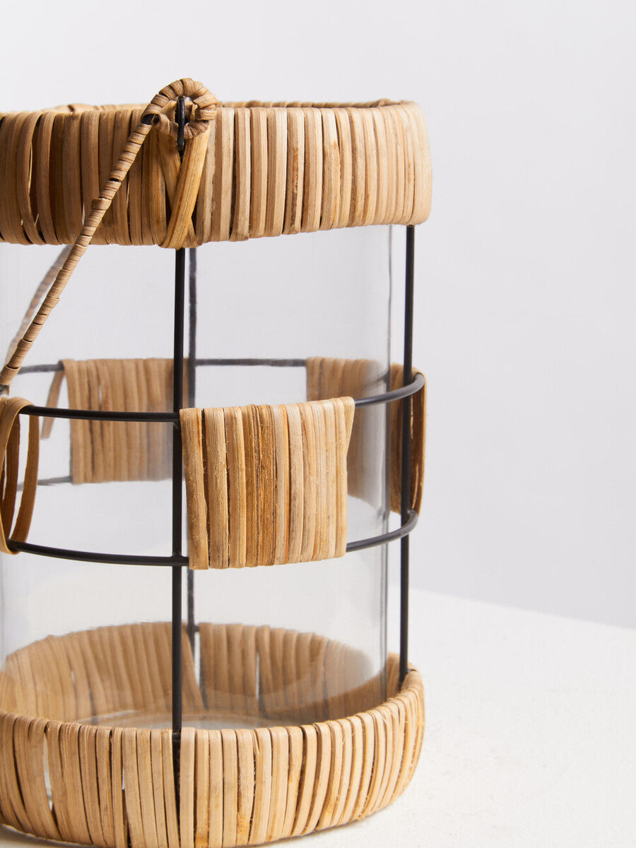 Kuta Natural And Black Large Lantern