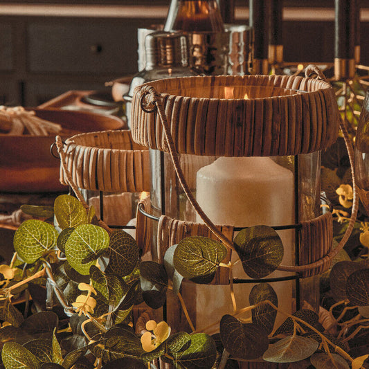 Kuta Natural And Black Large Lantern