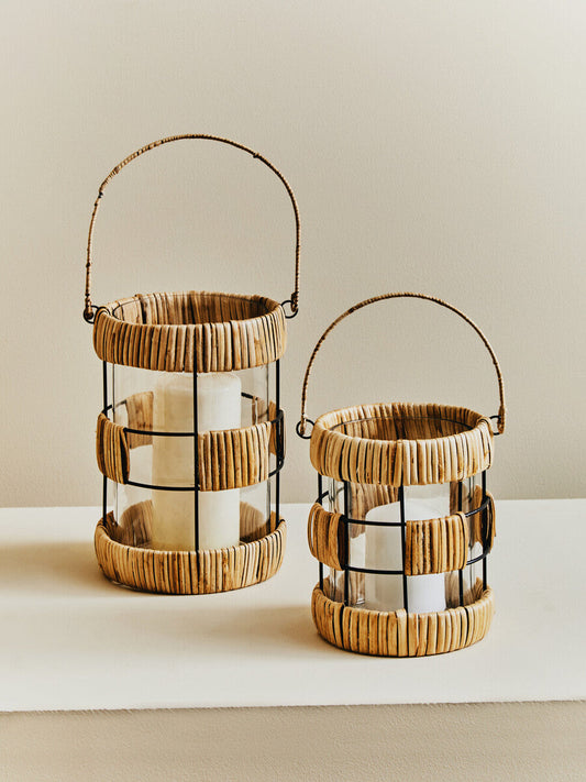 Kuta Natural And Black Small Lantern