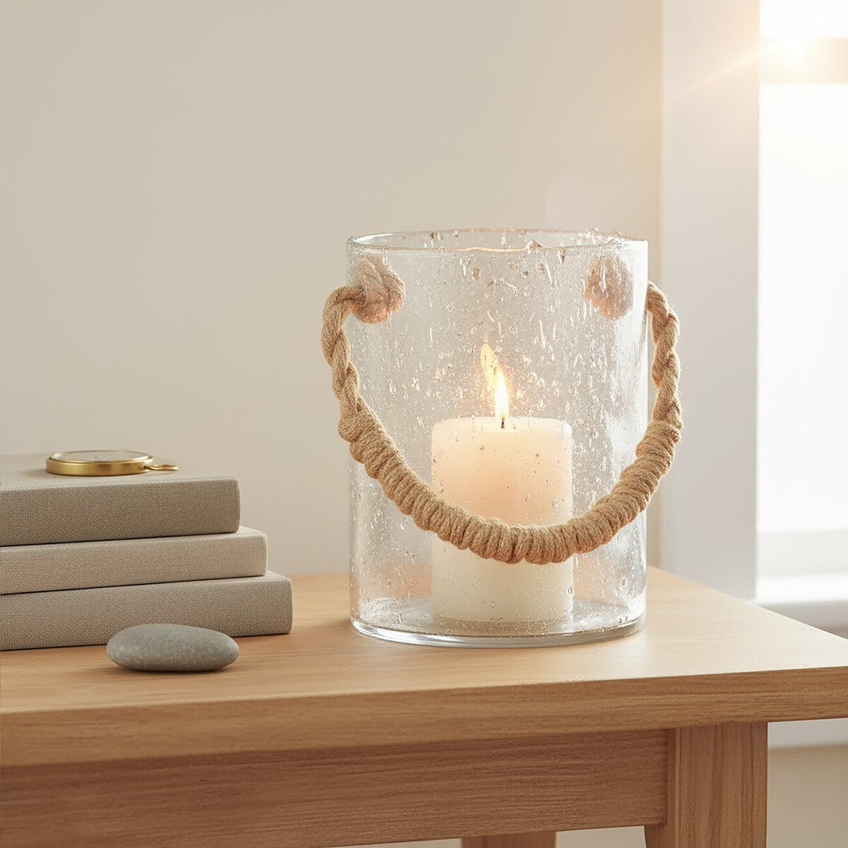 Natural Rope Medium Lantern | Kuta