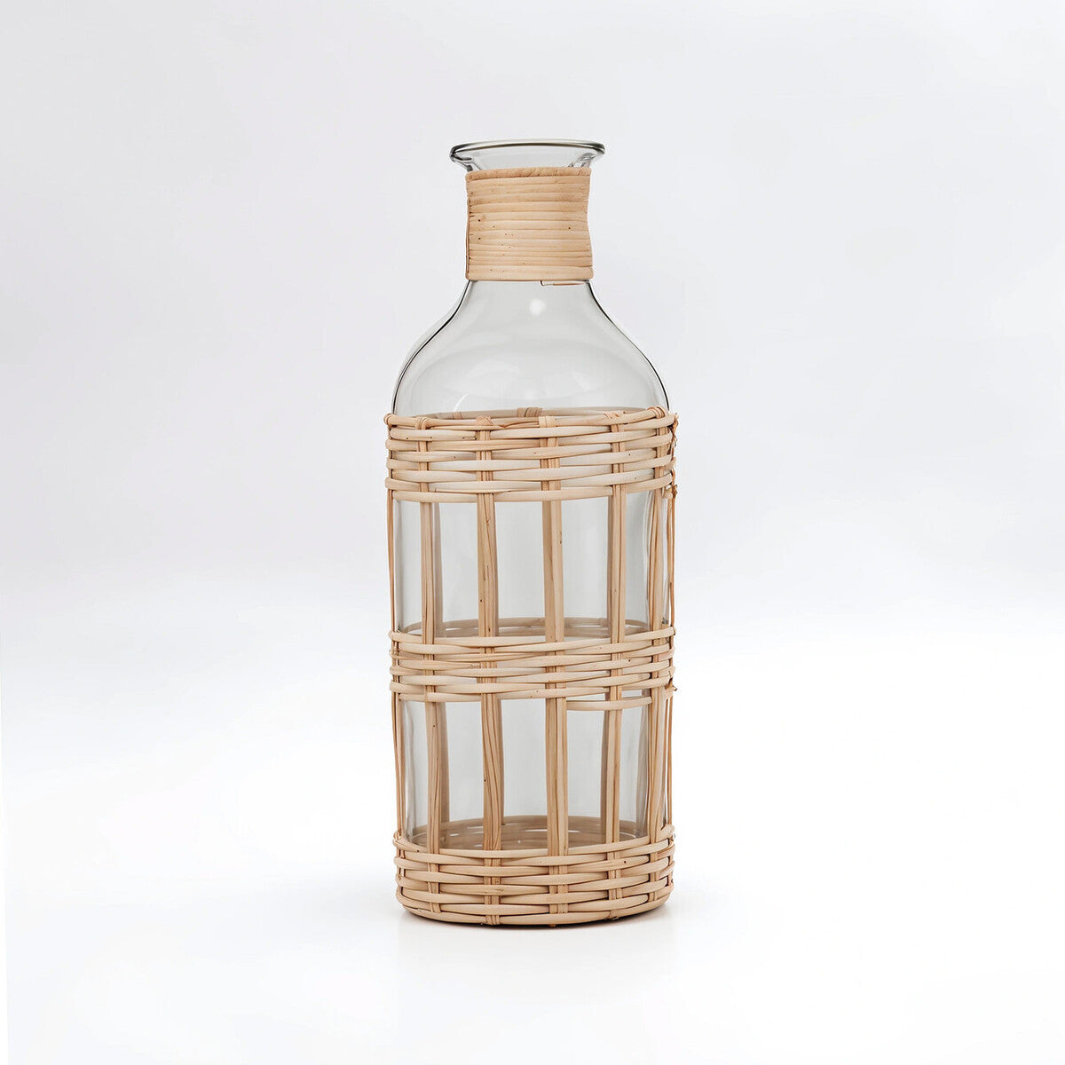 Natural Cane and Glass Large Vase | Kuta
