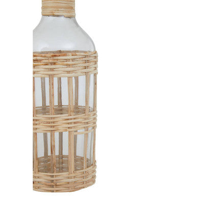 Natural Cane and Glass Large Vase | Kuta