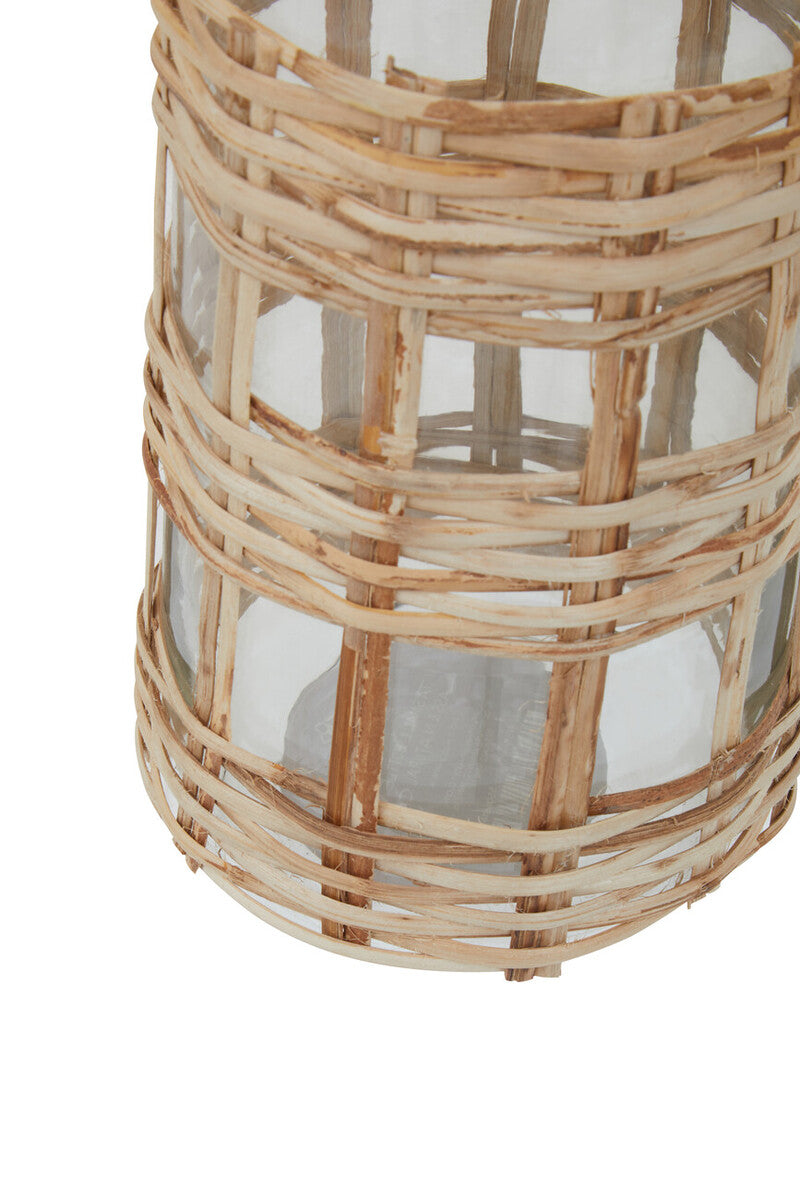 Kuta Natural Cane and Glass Small Vase