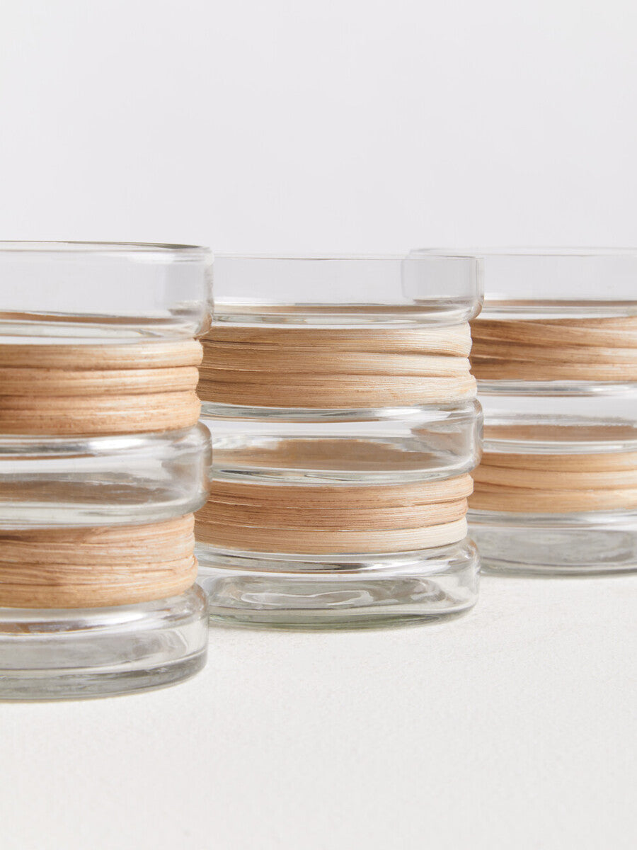 Set of 3 Natural Tealight Holders | Kuta