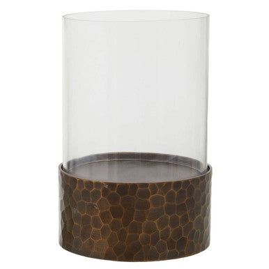 Akola Small Antique Gold Candle Holder