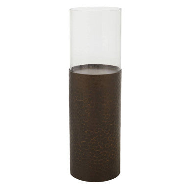 Small Floor Standing Candle Holder In Antique Gold | Akola
