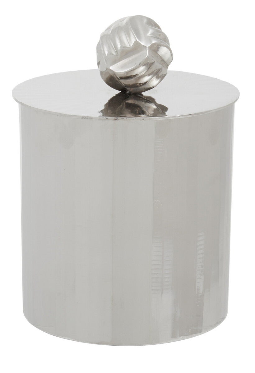 Large Vertical Textured Silver Metal Trinket Box | Amreli