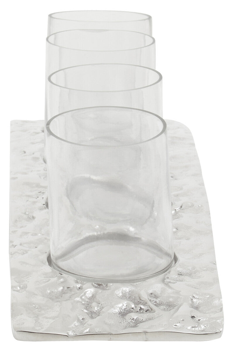 Akola Curved 4 Tealight Holder in Silver