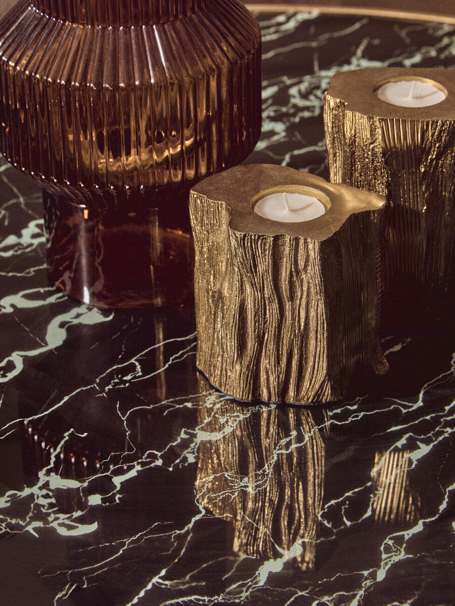 Akola Set Of Two Gold Tealight Holders