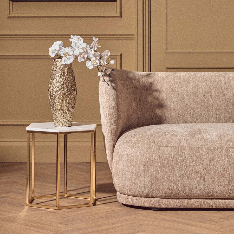 Akola Small Gold Textured Metal Vase