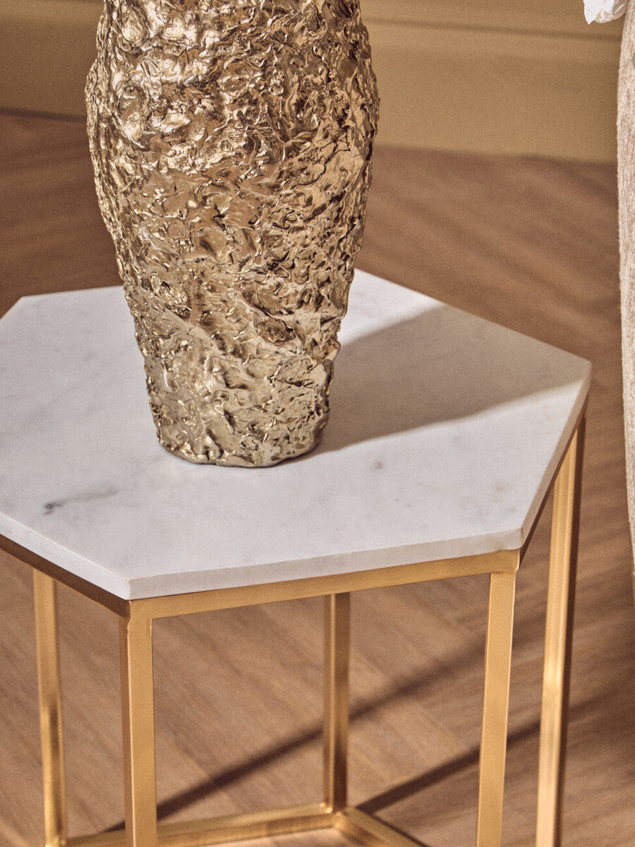 Akola Small Gold Textured Metal Vase