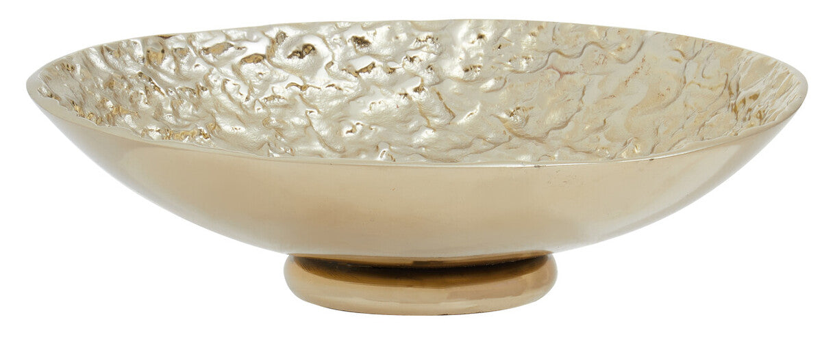 Gold Textured Round Metal Bowl | Akola