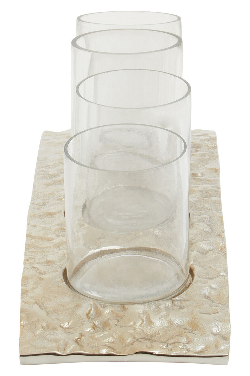 Akola Antique Gold and Glass Tealight Holder