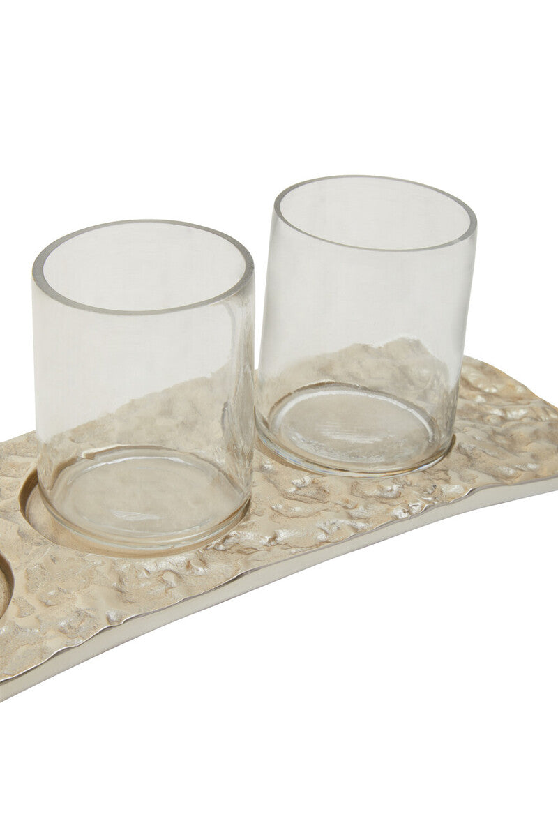 Akola Antique Gold and Glass Tealight Holder