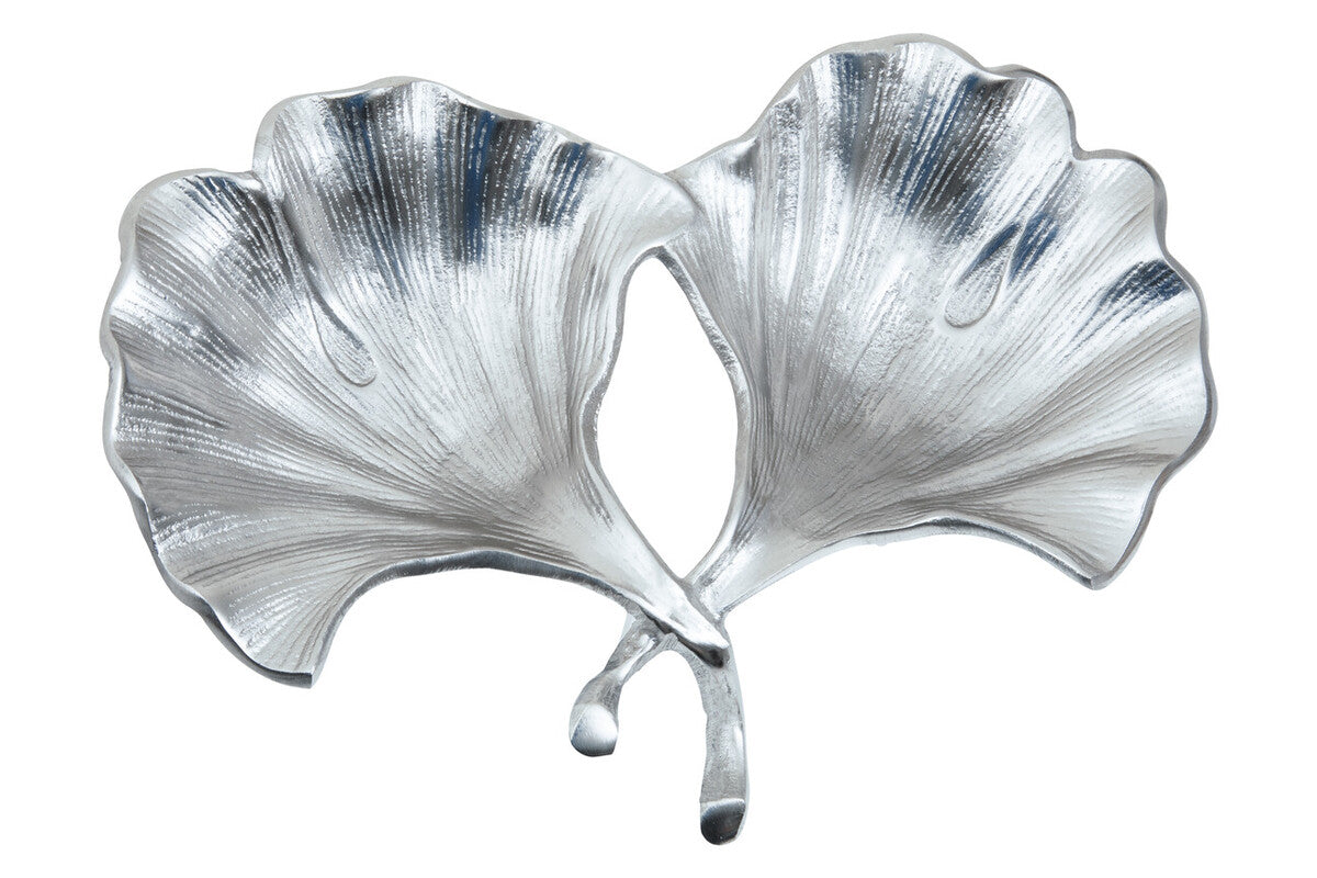Prato Ginkgo Silver Finish Dish