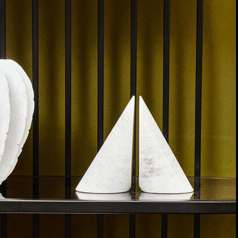 Salmo Set Of Two White Marble Bookends