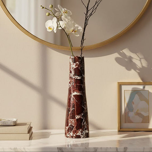 Salmo Red Marble Tapered Vase