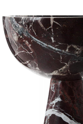 Salmo Large Red Marble Pedestal Bowl
