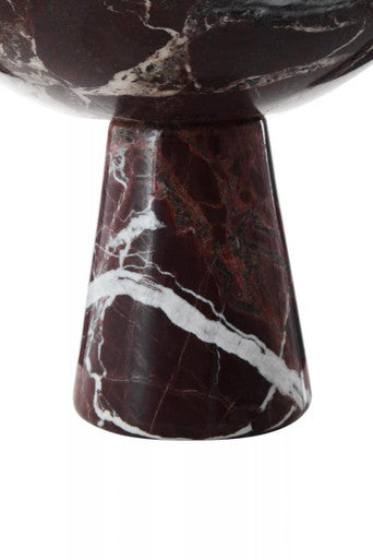 Salmo Large Red Marble Pedestal Bowl