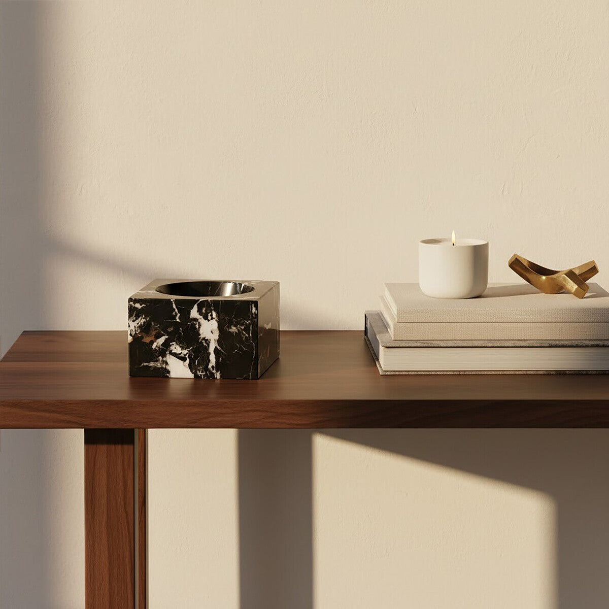 Salmo Square Black Marble Bowl