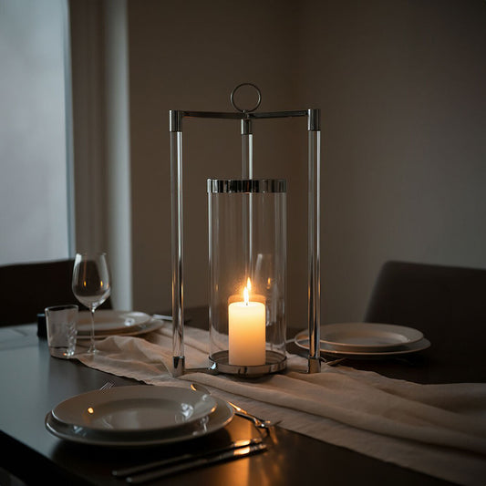 Large Silver Finish Lantern | Franklin