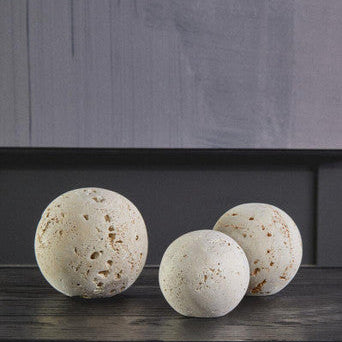 Tibor Travertine Set of 3 Deco Balls