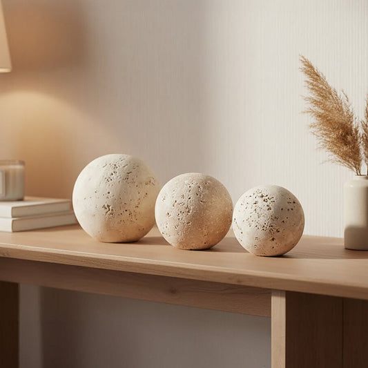 Travertine Set of 3 Deco Balls | Tibor