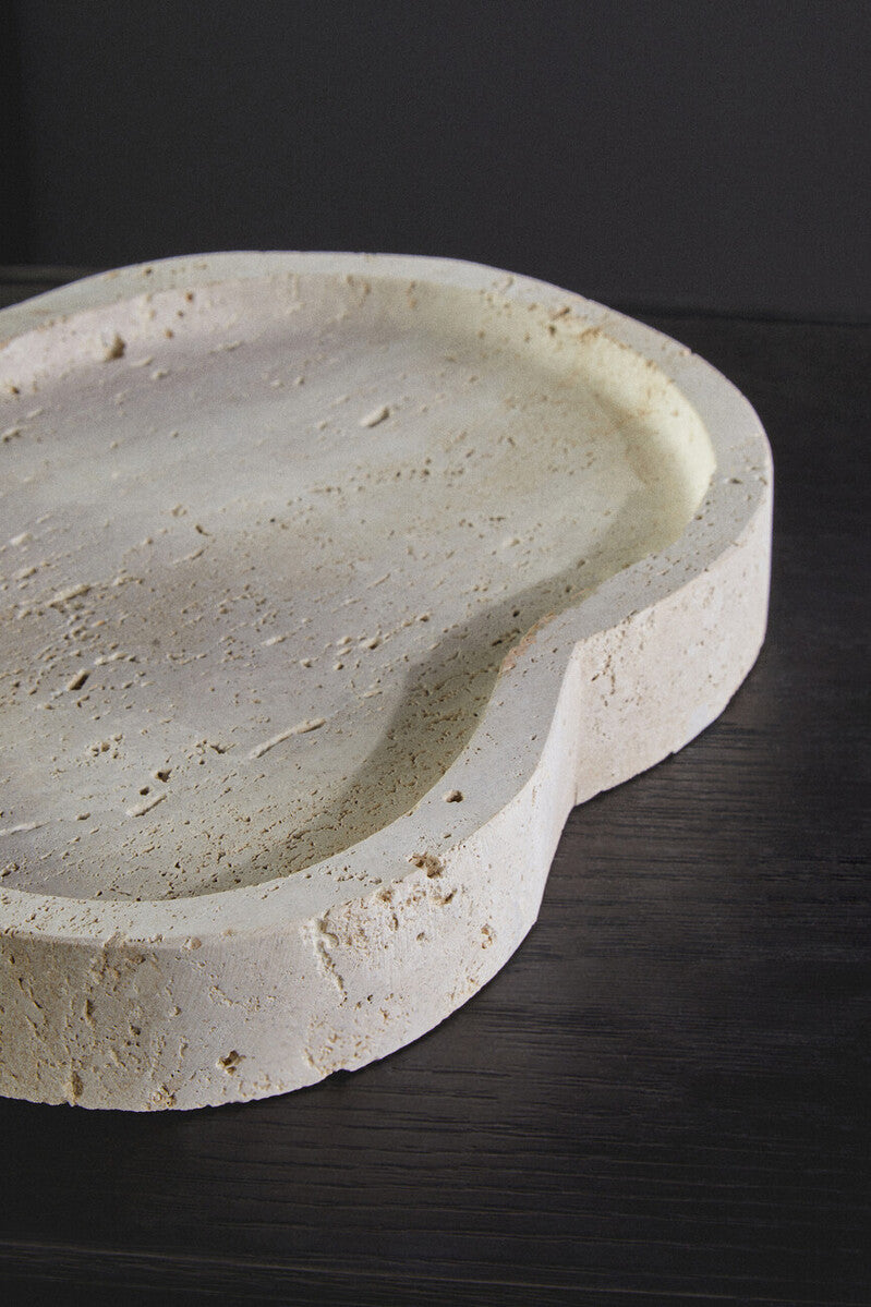Tibor Travertine Irregular Tray