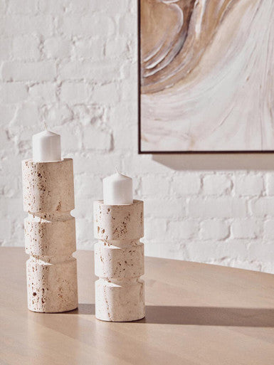 Travertine Small Candle Holder | Tibor