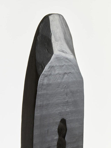 Fidel Rustic Black Vertical Mango Wood Slice Sculpture