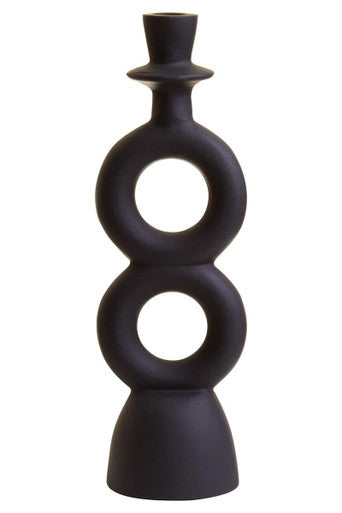 Hapax Large Black Candle Holder