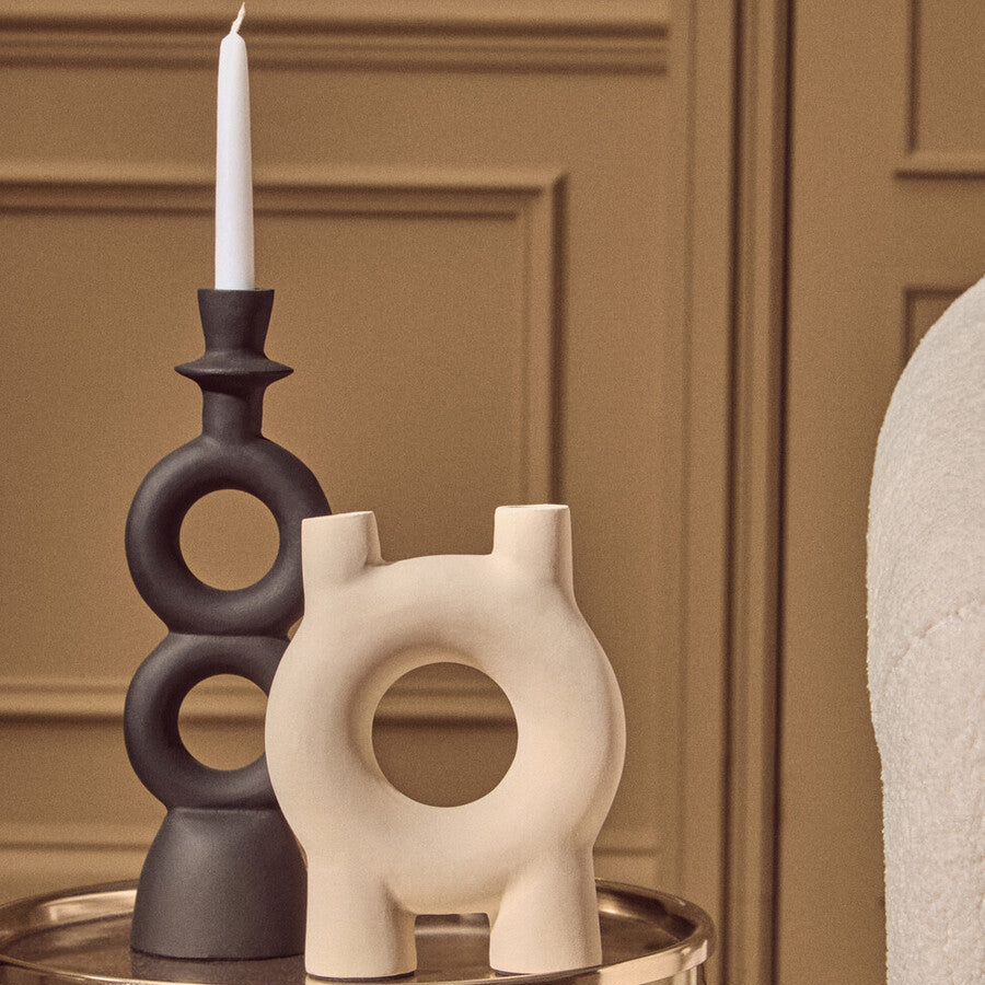 Hapax Large Black Candle Holder