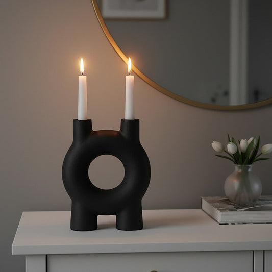 Hapax Small Black Candle Holder