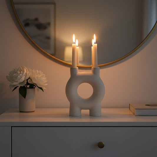 Hapax Small Cream Candle Holder