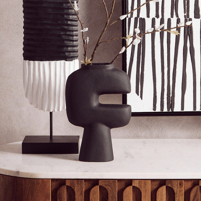 Hapax Abstract Small Black Vase