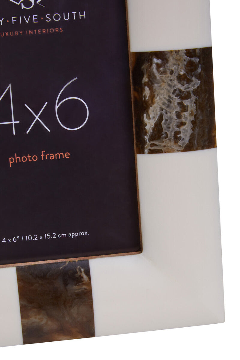 Decio 4In X 6In Cream And Brown Finish Photo Frame